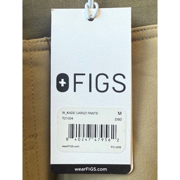 FIGS Kade Cargo Scrub Pants Khaki Tan Beige Medium M NWT Medical Nurse Pockets - Picture 4 of 8